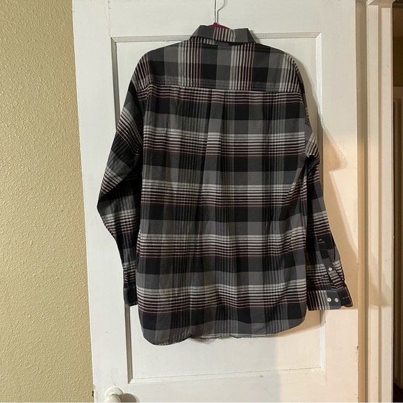 Cinch Shirt Gray Maroon Plaid Button Down Western Long Sleeve size L - Picture 6 of 8